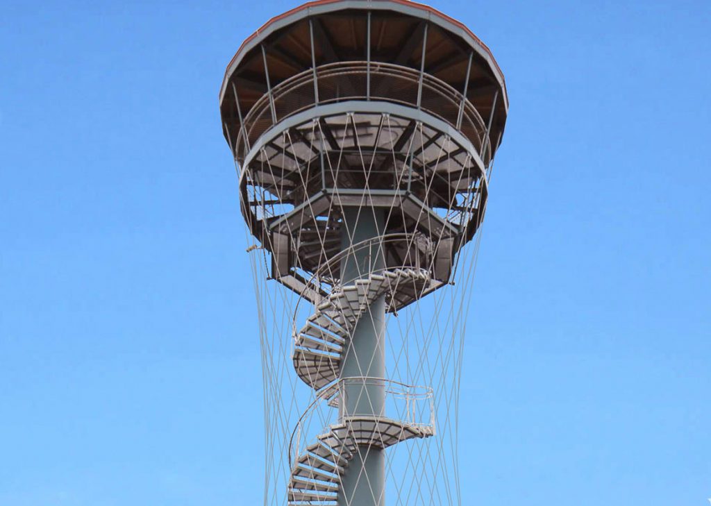 Watch tower with wire and mesh